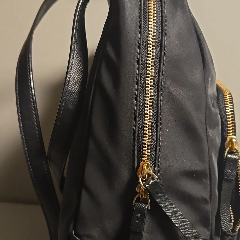 Kate Spade Black Backpack with Gold Accents - Picture 4 of 14